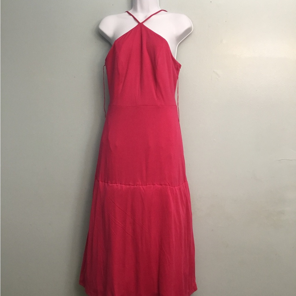 Adrianna Papell Red Halter Tiered Maxi Dress - Picture 11 of 16